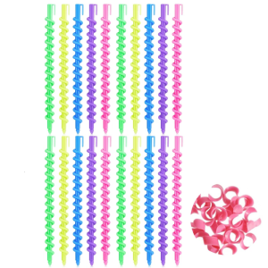 20Pcs Spirals Perm Rods Heatless Curls Rod Overnight Hair Rollers Curlers Spirals Curl Rods Perm Waves Curlers Kit Women