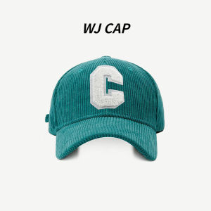 【WJ】Baseball Hat Womens Autumn and Winter New Corduroy Sports C Letter Net Red Outdoor Same Style Mens Hard Top Duck Tongue Hat