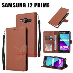 Khusus Case Dompet Lipat Tipe SAMSUNG GALAXY J2 PRIME Walet Leather Flip Case Casing Hape Dompet Polos Kulit