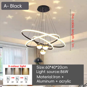 New living room lamp LED restaurant chandelier high ceiling bedroom lamp ring high ceiling light 30