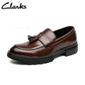 Clarks Un Gala Free Brown Leather Mens Loafers (Brown Leather). 