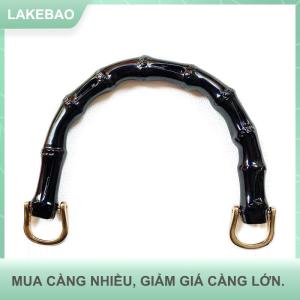 【LAKEBAO】 Tote xử lý dệt Túi phụ kiện dệt Túi xử lý bắt chước Túi tre dây đeo hộp xử lý túi nhựa xử lý với D khóa DIY đen