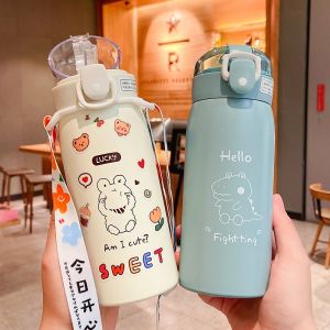 350ML/500ML Stainless Steel Water Bottle with Straw & Strap for Kids: A Comprehensive Guide