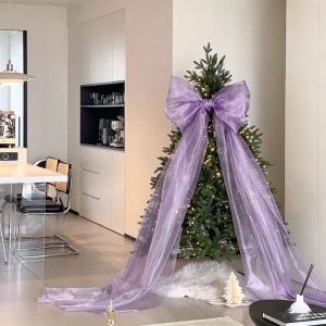 BMFUEW Pearlescent Christmas Bow Ornaments Oversized multicolor Bowknot Ornament Holiday Decor Elegance Giant Bow Hanging Decoration Christmas Tree