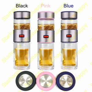 HAPPY แก้วชงชา ขวดแก้วชงชา แยกชาถ้วยกรองชาแก้ว . คุณภาพสูง กระติกชงชา Glass Water Bottle With Tea Filter 304 Steel Cold Brew coffee