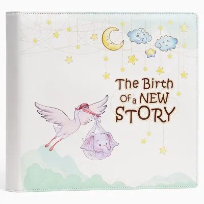 Keepsake Baby Memory Book Girl Boy – Timeless Leather-Bound Baby Milestone Book – Baby Book Keepsake Record First 5 Years – Gender Neutral Baby Scrapbook Album Baby Album Journal Registry Search Gift