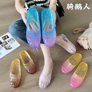 New WomenS Summer Outdoor Crystal Slippers Home Non-Slip Bathroom Indoor Jelly Slide Sandals