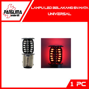 Lampu LED Belakang 64 Mata Bayonet 1157 Stop Rem Stoplamp lamp Brake Berputar Putar Strobo Kedap Kedip RGB Rainbow Pelangi Merah Biru Hijau Putih