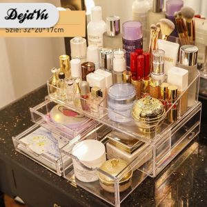 Dejavu Kotak Make Up Acrylic Rak Kosmetik Organizer Rak Serbaguna Storage Box Cosmetic HRM302