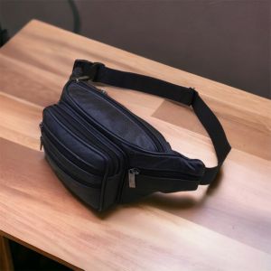 Túi đeo bụng bao tử da loại 1 thời trang hàn quốc den - nâu 6 ngăn SS12 (sang chảnh)