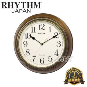 100% ORIGINAL RHYTHM Sound in Place Wooden Melody Wall Clock (Jam Dinding Kayu Berbunyi) CMH722 RTCMH722CR06