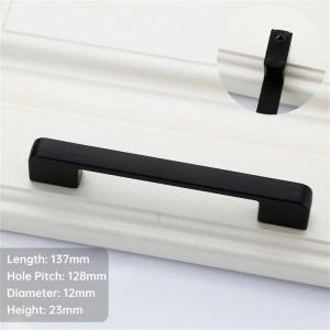 Solid Modern Simple Furniture Hardware Accessories Drawer Cabinet Door Handle American Black Cabinet Wardrobe Single