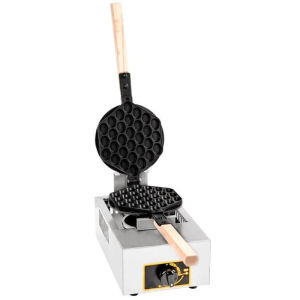 Double Head Rotary Gas Egg Waffle Maker Commercial Double‑Sided Bubble Eggettes Waffle Iron Machine
