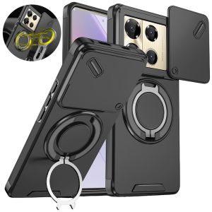 Slide Lens protect Armor Phone Case For InfinixNote 40 Pro Plus Car Magnetic Holder Cover for InfinixNote40 Pro + 4G 5G Funda
