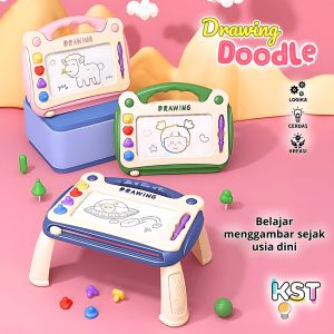 [KST] Mainan Papan Tulis Gambar Edukasi Anak Meja Nulis Kreativitas Belajar Menggambar Kado Ultah