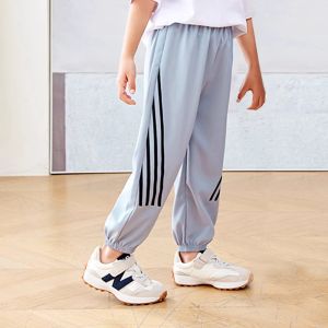 High Quality P.E School Uniform Jogging Pants for Kids 2024 New Striped School Uniform Sports Pants for Girls Wide Leg Pants