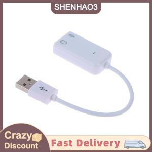 【SHENHAO3】 USB 2.0 To Jack External USB Sound Card 3D Audio Headset Microphone Earphone 7.1 Channel 5HV2 Adapter For Laptop
