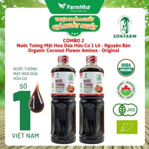(Combo 2) Nước Tương Mật Hoa Dừa Sokfarm 1 Lít Nguyên Bản Chuyên Nấu - Vị Umami Hữu Cơ Tốt Sức Khỏe