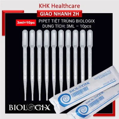 Combo 10 pipet 3ml tiệt trùng- ống bón thuoc bón sữa cho bé Biologix hàng xuất Mỹ - KHK Healthcare