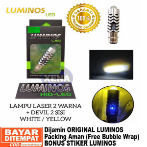 LAMPU LED DEPAN MOTOR H6 LS2 LASER HI LOW LUMINOS DC DOUBLE COLOR WHITE YELLOW + LAMPU SENJA BIRU / LAMPU DEPAN LED UTAMA MOTOR H6 LASER AC DC HI LOW 15 WATT LUMINOS MOTOR BEBEK DAN MATIC ORIGINAL SUPER TERANG