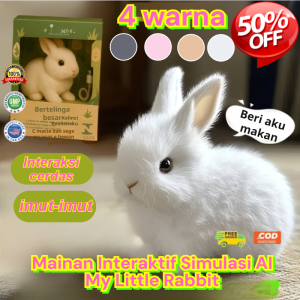 Mainan Interaktif AI Kelinci Kecil Mainan Boneka Berbulu Pintar Edukasi Realistis Bergerak Hadiah Unik Anak Kelinci AI Realistis