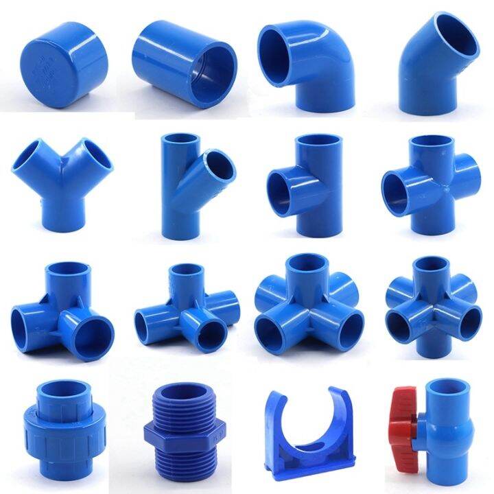 Hot Duxzhgkwiwh 560 Id 202532mm Blue Pvc Pipe Fittings Pvc Straight Elbow Tee Cross 6236