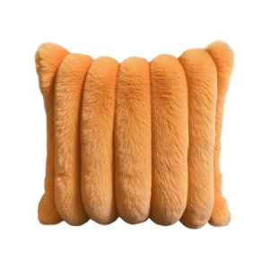 45x45cm/50x50cm/56x56cm/61x61cm Imitate Rabbit Fur Cushion Cover Plush Pillow Cover Soft Fluffy 3D Wide Striped Cushion Cover Decorative Pillows Luxury Home Decor for Sofa New Year Party Decoration