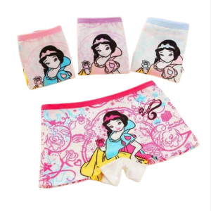 4Pcs Kids Girls Cotton Underwear Cartoon Breathable Soft Boxer Briefs