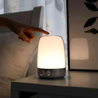 (SG) Sunrise Alarm Clock with Nature Ringtone RGB LED Night Lamp Digital Bedside Desk Clock Timer for Brighten/Dimmer