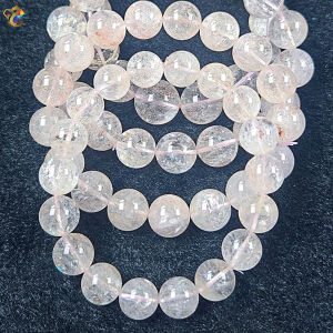 Collection Grade Rare Pink Lemurian Rainbow Seed Quartz Bracelet