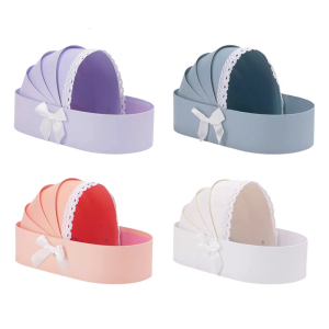 Unique Cradle Flower Gift Box For Baby Showers Weddings Special Event Reusable Decorative Container