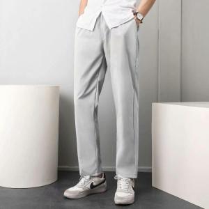 Drape Ice Silk Pants Men Summer Thin Style Korean Version Trendy Loose Casual Trousers Sports Straight Ankle-Leg Trousers
