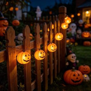 MAOMEI HOUSE Đèn LED Dây đèn lồng bí ngô Halloween Treo Sáng Đèn trang trí Halloween Thực tế Trang trí đáng sợ Đèn nhện Halloween Tiệc Halloween