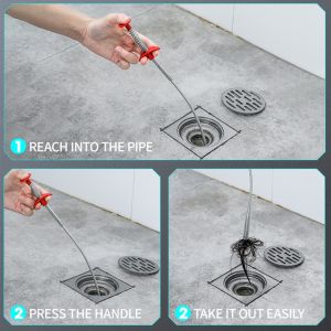 [CUAN] Alat Kawat Pembersih Lubang Wastafel Dapur Kamar Mandi Pengeruk Saluran Pipa Westafel Sink Mampet 80cm
