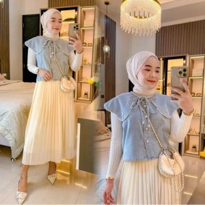 AR - SUKI OUTER PITA KERAH SAILOR // BETARY VEST DENIM WANITA