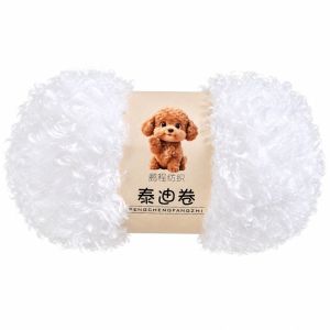 FWFHTP 50g/cuộn Sợi xoăn Mềm mại bông xốp Len vòng Sợi bông mềm mại  Ấm cúng Sợi len đan Đồ chơi nhồi bông móc len