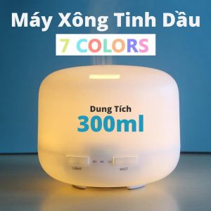 Máy Xông Tinh Dầu Phòng Ngủ Remote LED 7 Màu - Máy khuếch Tán Tinh Dầu Thơm Phòng Phun Sương Bù Ẩm