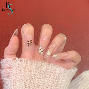 KeraSys เล็บปลอม เล็บปลอมแถมกาว เล็บปลอมแบบยาว  3D สไตล์โมเดิร์น ใช้งานง่าย 24 ชิ้น ฟรีกาว 2025 ใหม่ล่าสุด 24 ชิ้น COD