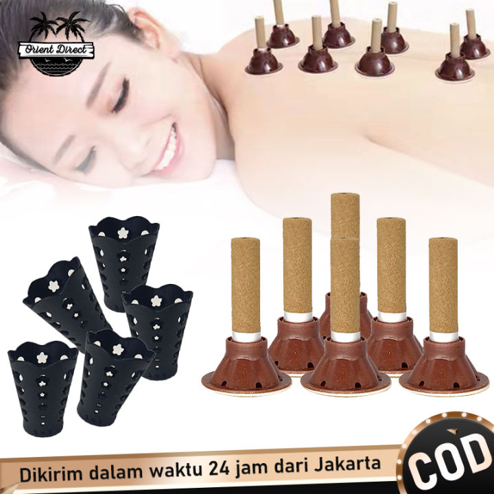 Set Moxa / Moksa Tempel / Akupunktur Dan Moksibusi / (Dudukan + Isi Moxa)