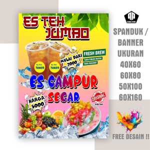 Spanduk Banner Es Teh Jumbo & Es campur Bisa Request