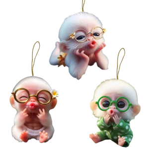 Multipurpose Automotive Cabin decors Piece with Child Friendly Motifs Cartoon Car Mirror Decoration for Daily Commute