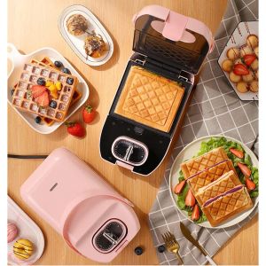 Electric Sandwich Maker 2-in-1 Waffle Maker & Bread Maker Machine Automatic Power Off