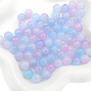8mm/10mm Acrylic Jelly Dual Color Beads Round Spacer Loose Beads for Necklace Bracelet Earring Keychain DIY Jewelry Craft Making Accessories