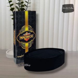 Peci Songkok Wadimor Anak Dewasa Bludru Hitam Terpilih Tinggi 5cm 6cm 7cm 8cm 9cm 10cm Kopiah Hitam Pria