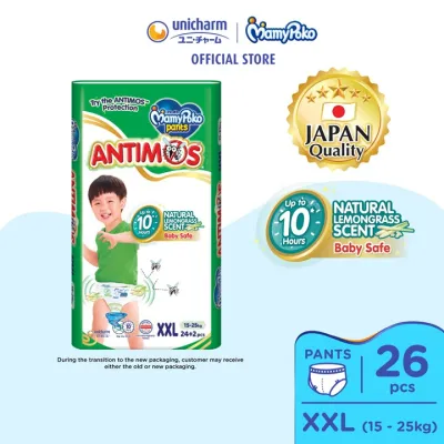 MamyPoko Antimos Pants Baby Diapers XXL24+2 (1 Pack) (15 - 25kg)