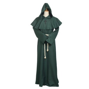 Robe Friar Medieval Cowl Hooded Monk Renaissance Wizard Costume Monk Friar Robe Christian Priest Cape Cosplay Robe