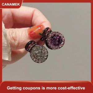 【CANAMEK】 2 4 cái kẹp tóc mini tròn Rhinestone kẹp móng vuốt nữ Zircon Retro kẹp tóc nhỏ kẹp Tóc Cua Phụ kiện tóc nữ 