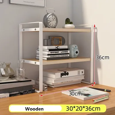 LULU Multi Layer Desktop Storage Rack Office Desk Study Table Layered Shelf Iron Art Student Dorm On Table Small Bookcase Home School Office Organizer