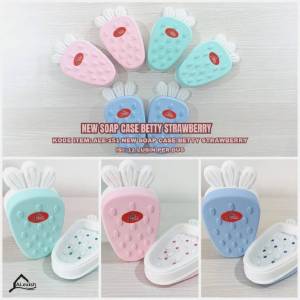 Tempat Sabun Batang Plastik Bentuk Stroberi Alexish New Soap Case Betty Strawberry sabun Mandi