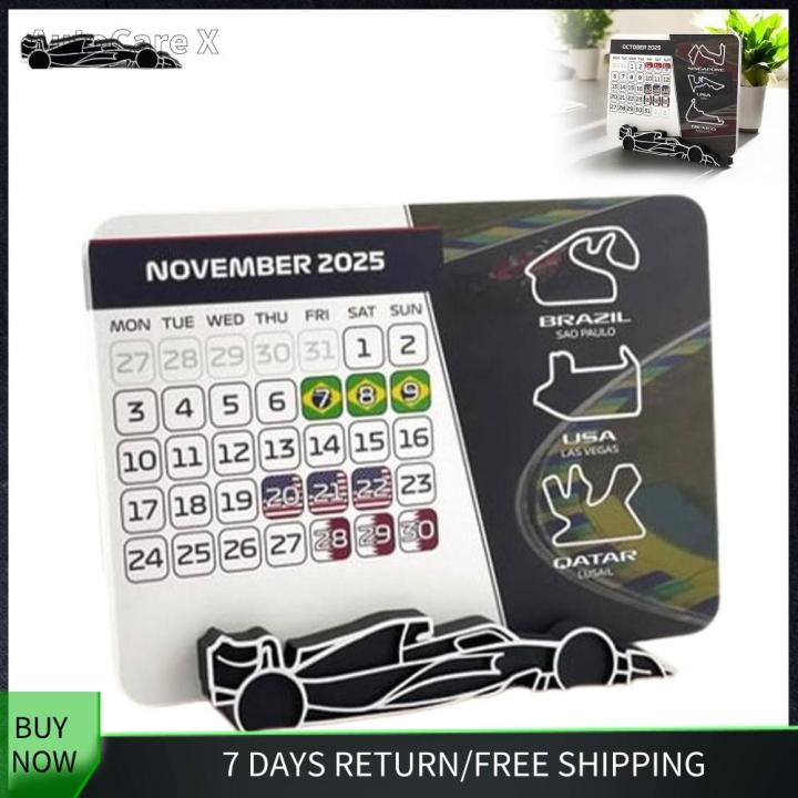 AUTOCARE X 7.0" x 5.5" 2025 Racing Calendar Formula 1 With F1 Car Stand